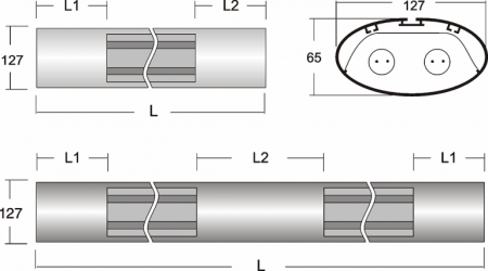 Светильник BS-258C-1960 Halla lighting черный 2 лампы