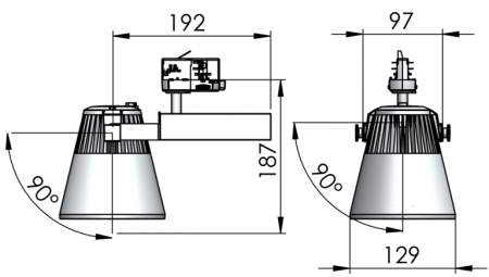 Трековый светильник Glider LED 43W 4000K