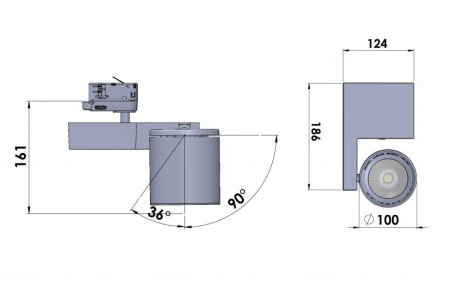 Трековый светильник Alert Led 4000К черный