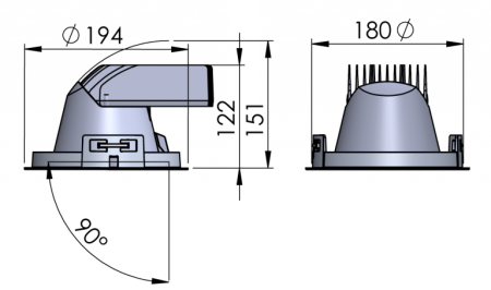Встраиваемый светильник Lean DL LED 43W 4000K