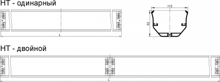 Светильник HT-236E-1230 Halla lighting серебро 2 лампы